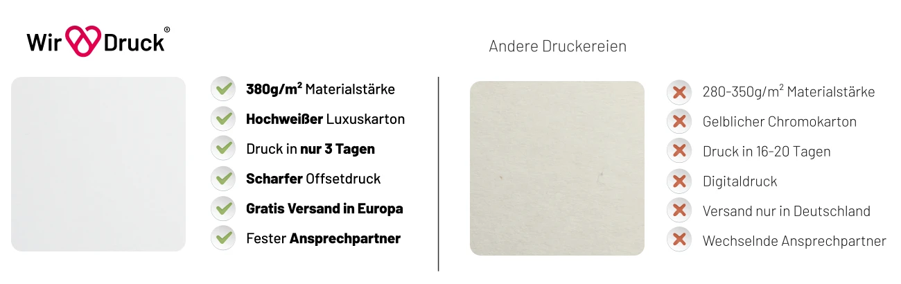 Druckvergleich Tragegriffschachteln
